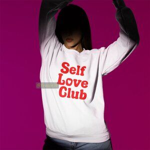 🆕Self Love Club Fleece Crew Sweatshirt White